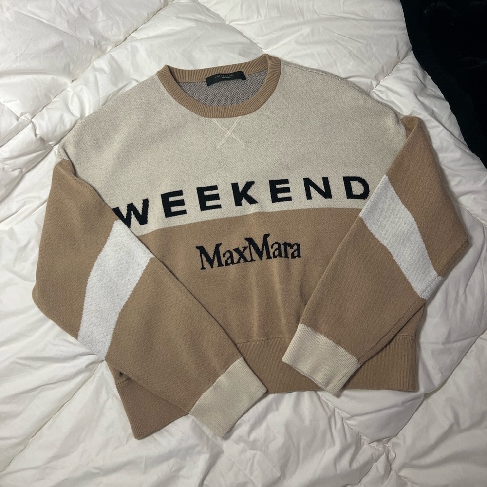 WEEKEND MAX MARA PAIO Jacquard Stretch Sweater with Logo XS